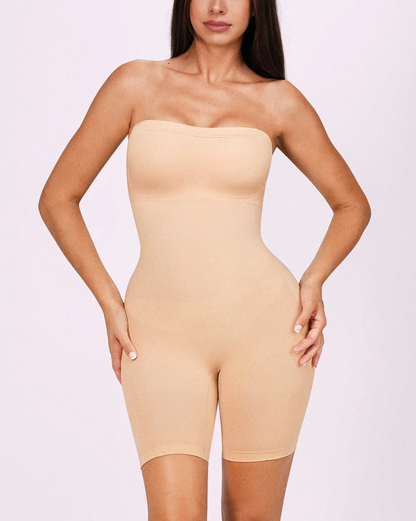 Seamless Contour Strapless Mid Thigh Bodysuit