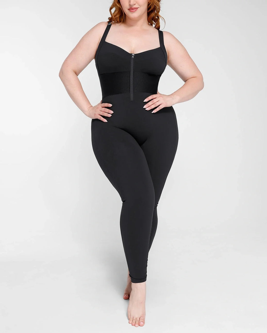 ElasticFuse Waistband Shaping Jumpsuit - Black
