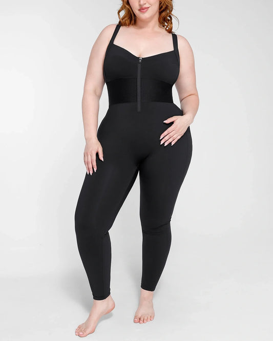 ElasticFuse Waistband Shaping Jumpsuit - Black