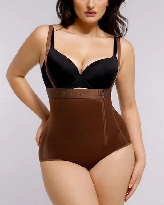 BOOT-YEAH™ SilkSculpt High-Waisted Brief - Brown