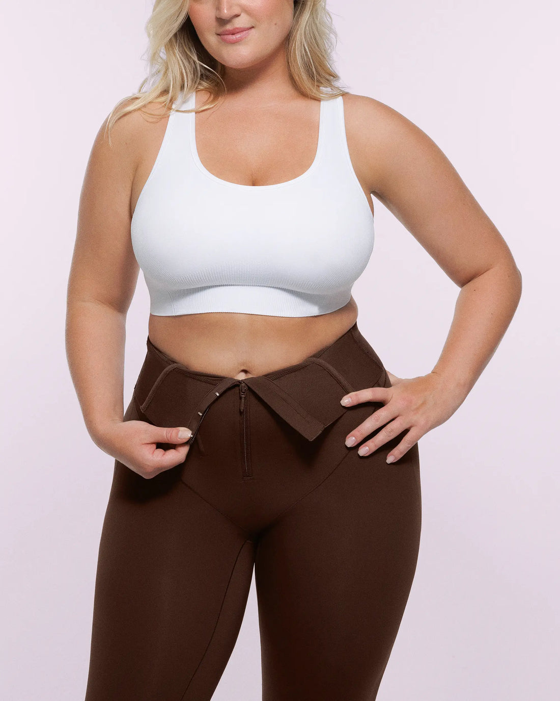 High-Waisted Full-Length Shaping Leggings - Brown