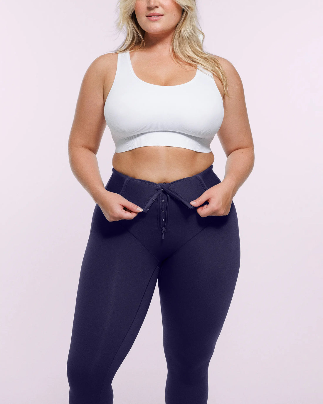 High-Waisted Tummy Control Flare Leggings - Navy Blue