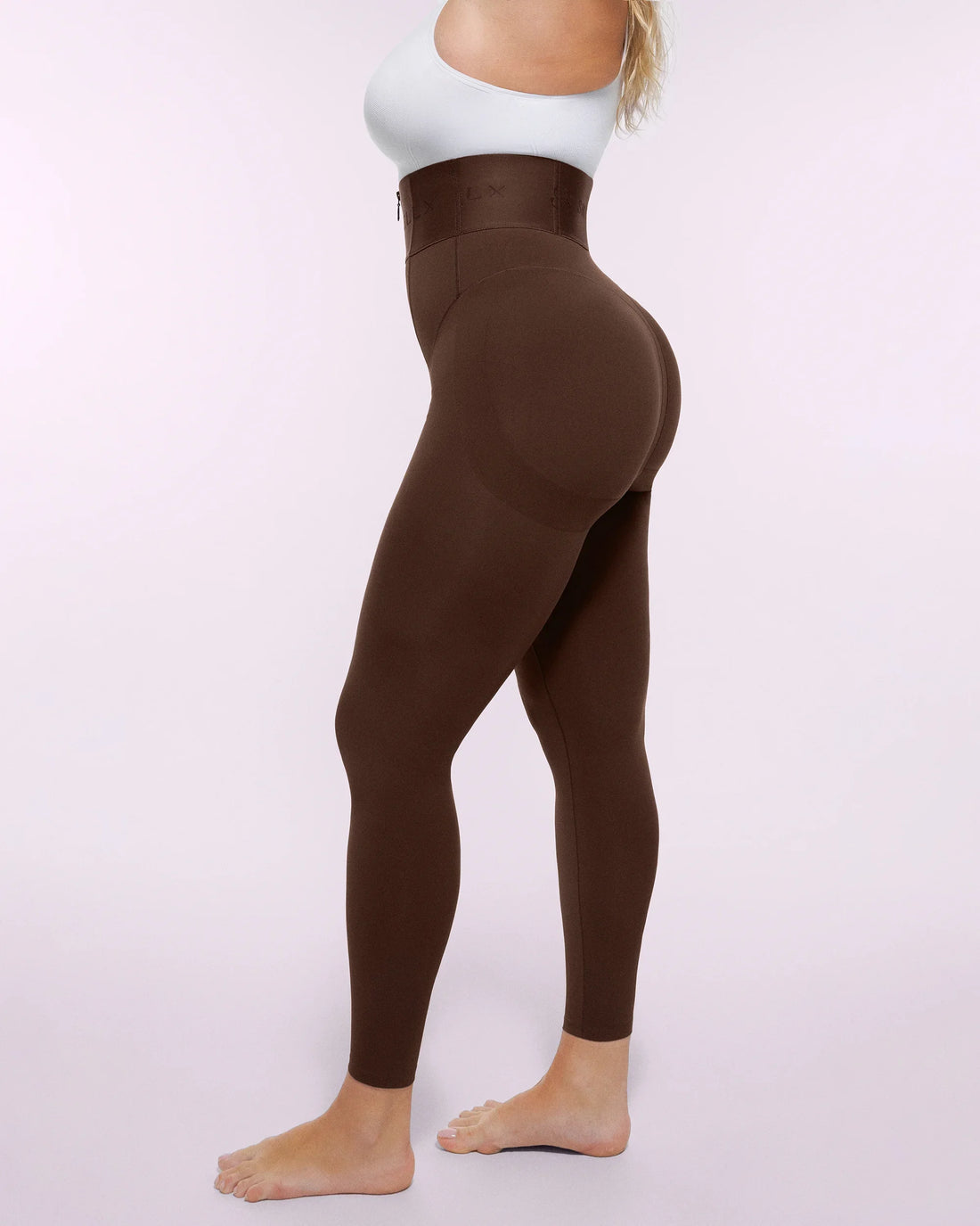 High-Waisted Full-Length Shaping Leggings - Brown