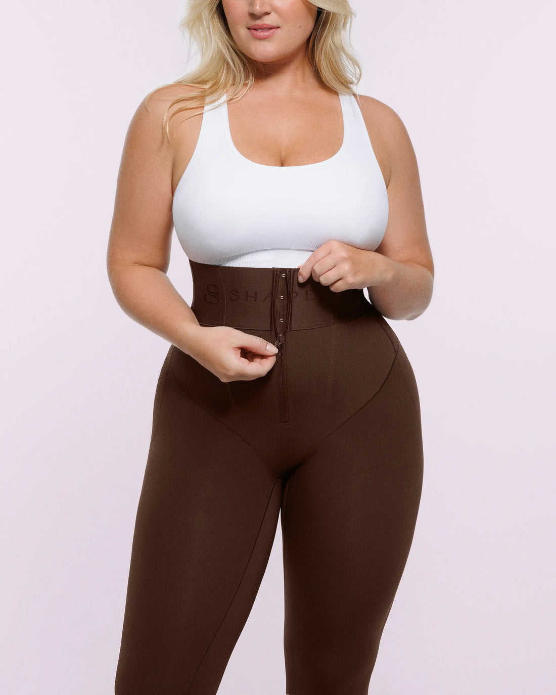 High-Waisted Full-Length Shaping Leggings - Brown