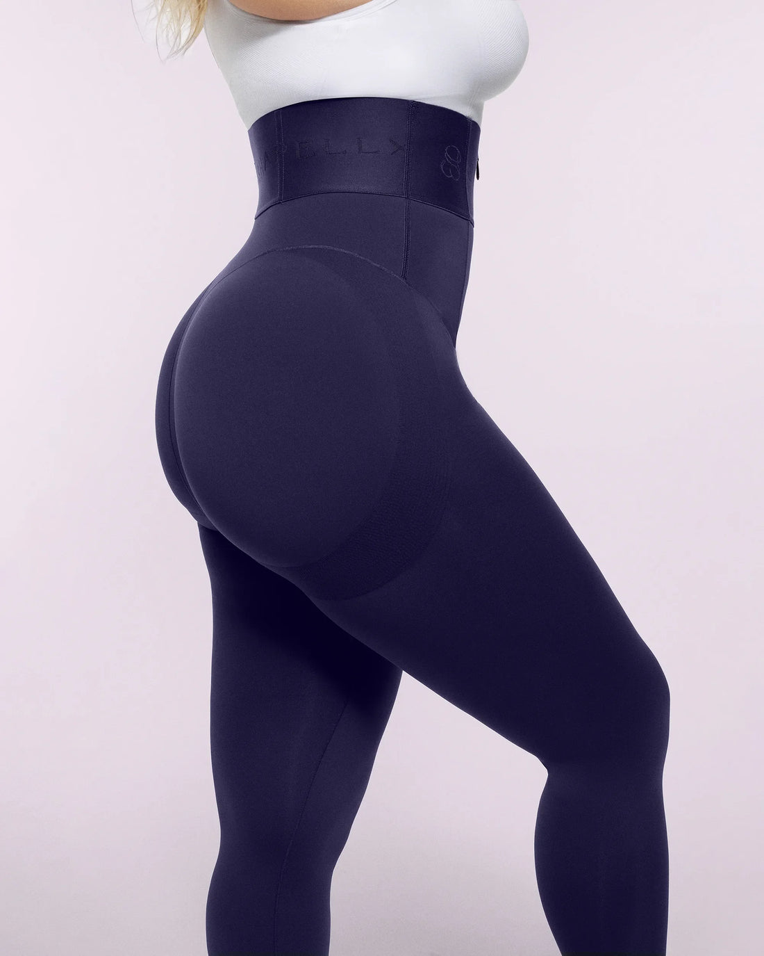 High-Waisted Tummy Control Flare Leggings - Navy Blue