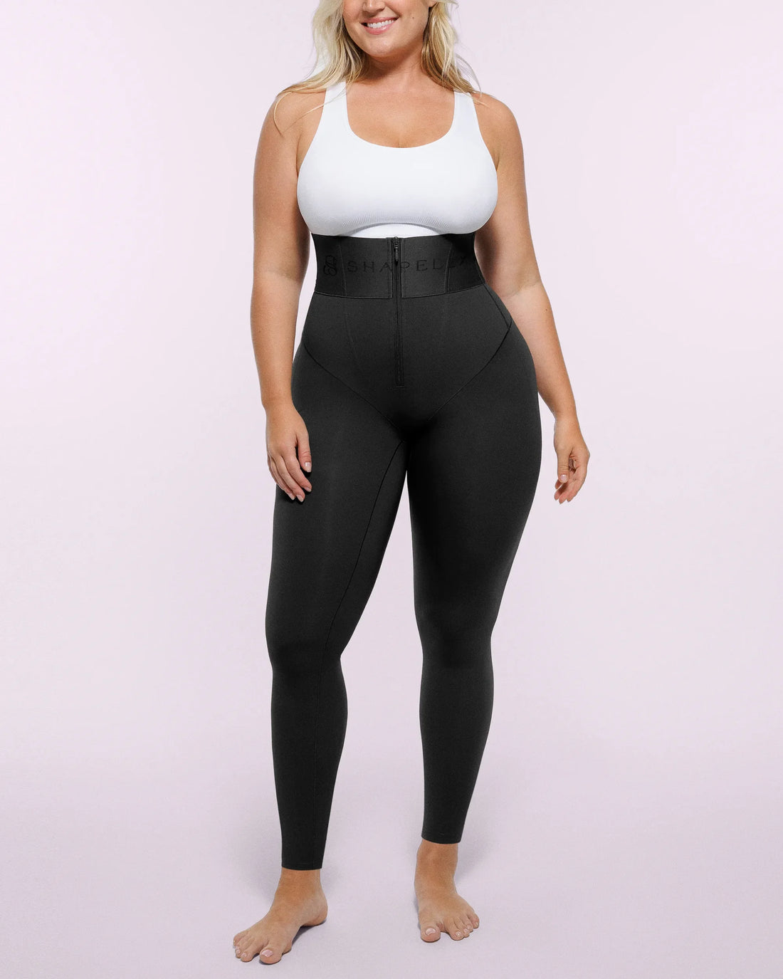 High-Waisted Tummy Control Flare Leggings - Black