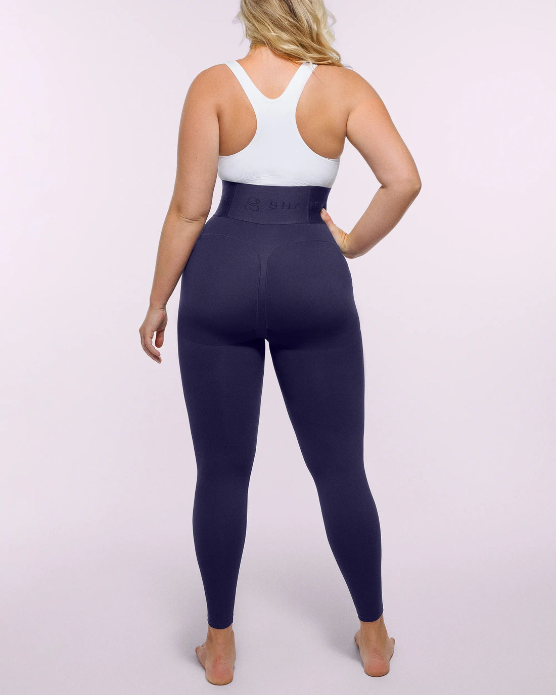 High-Waisted Full-Length Shaping Leggings - Navy Blue