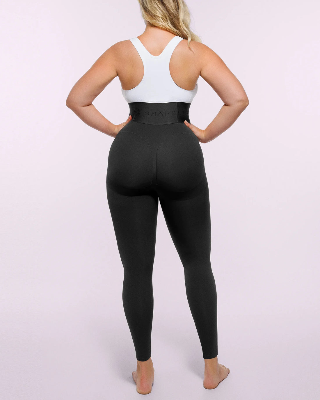 High-Waisted Tummy Control Flare Leggings - Black