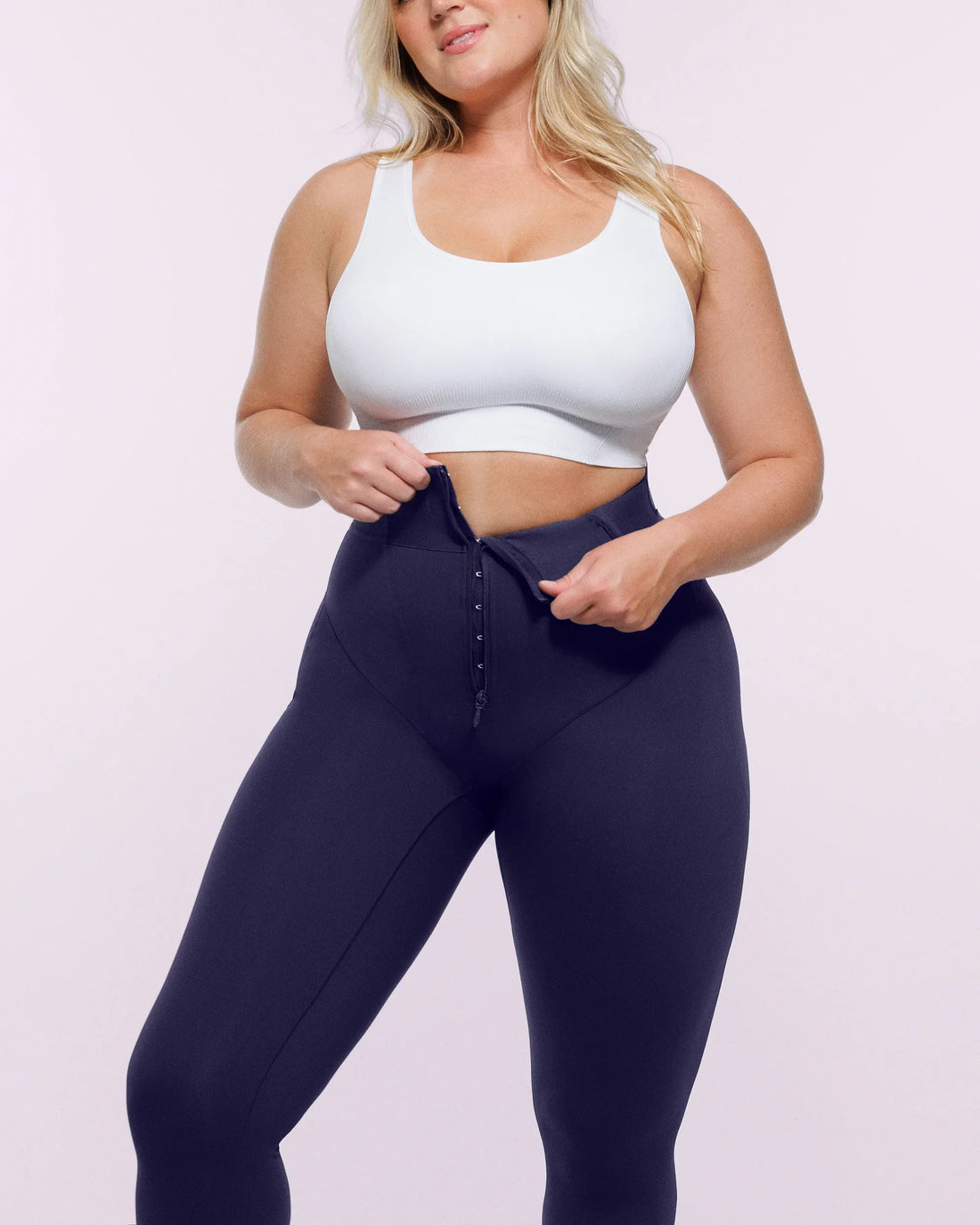 High-Waisted Tummy Control Flare Leggings - Navy Blue