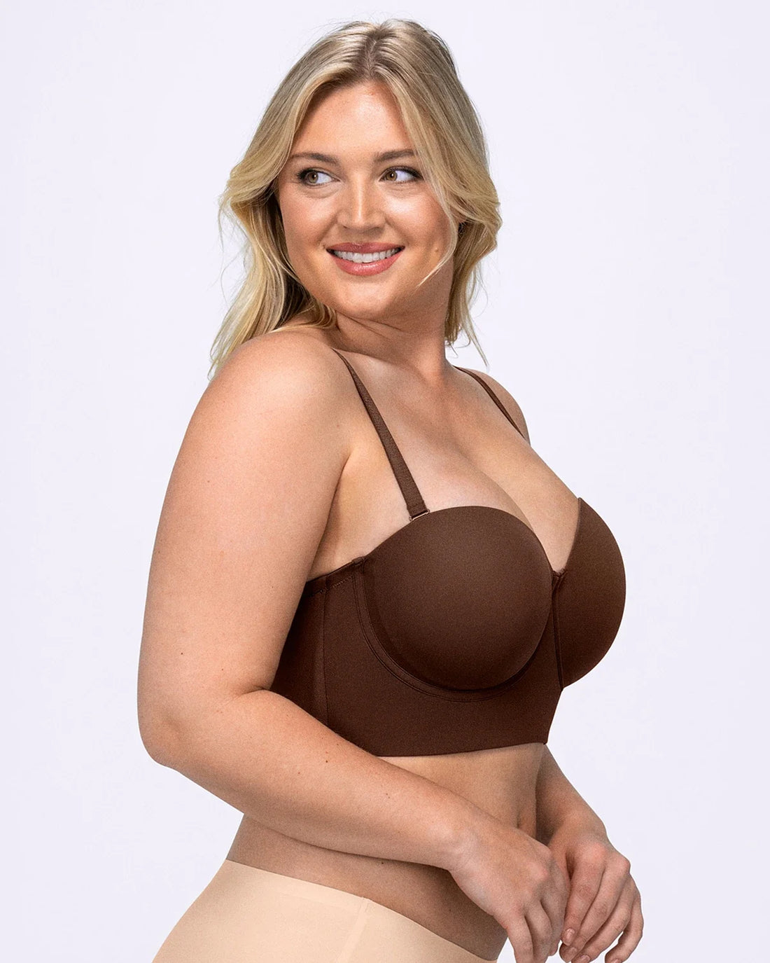 Smoothing Strapless Convertible Bra - Brown