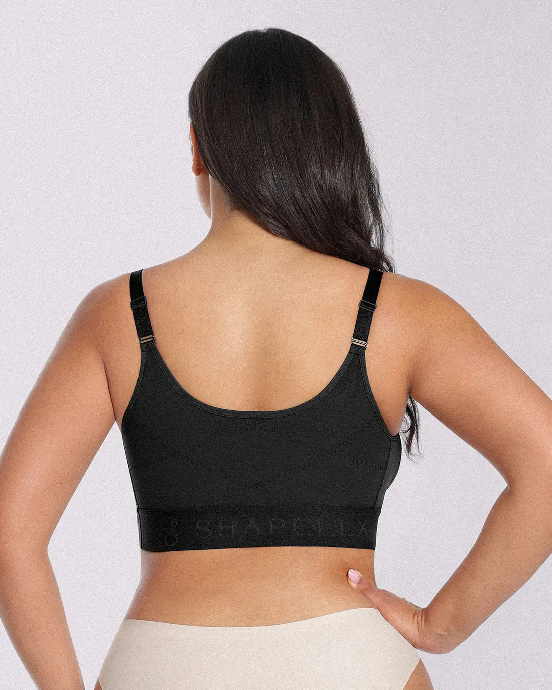 Unlined Wireless Front-Closure Bra - Black