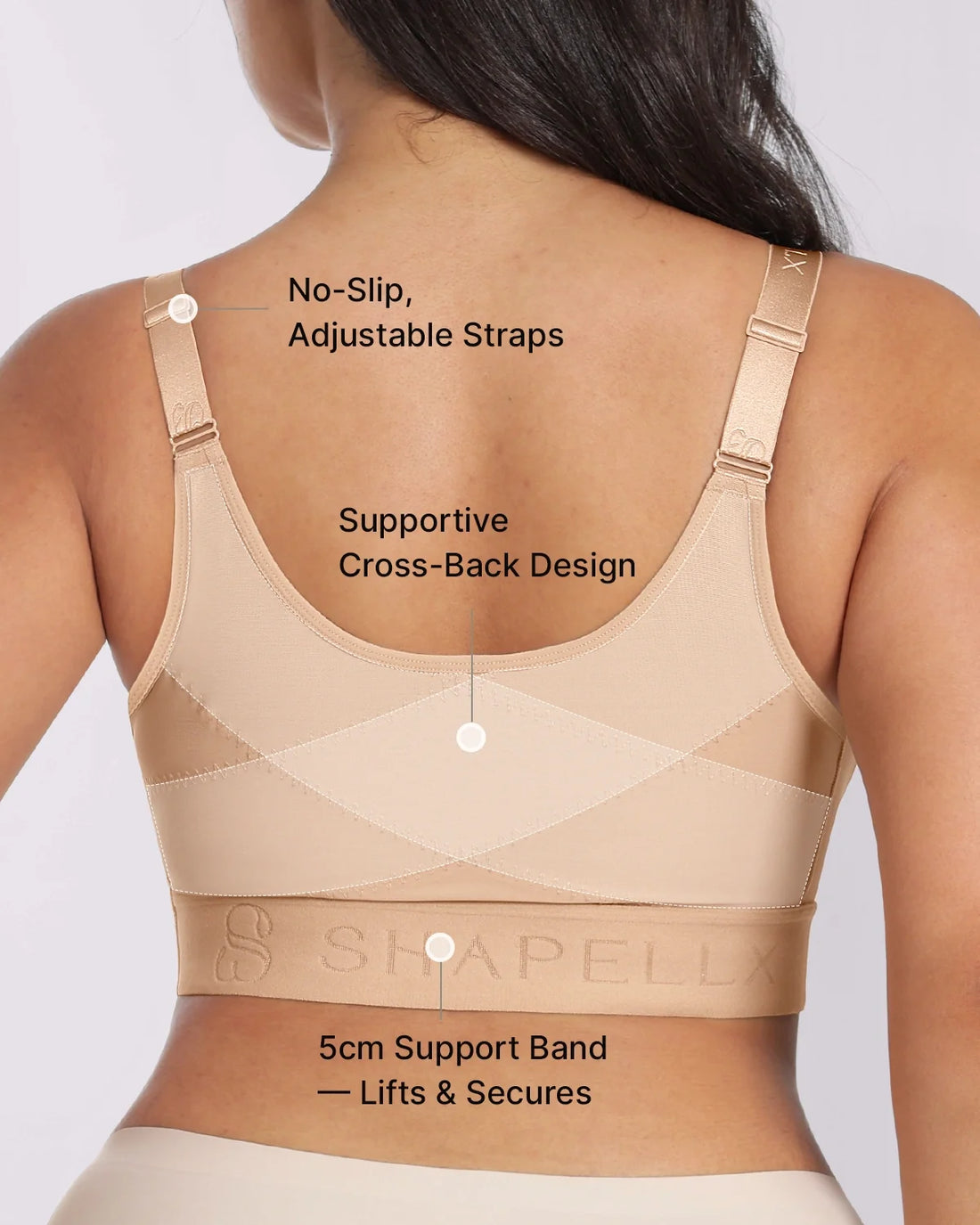 Unlined Wireless Front-Closure Bra - Beige