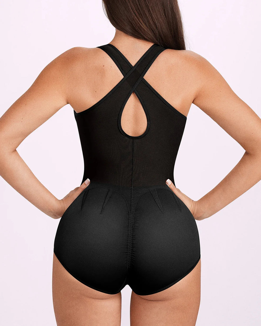 MeshSmooth™ V-Neck Sculpting Brief Bodysuit - Black