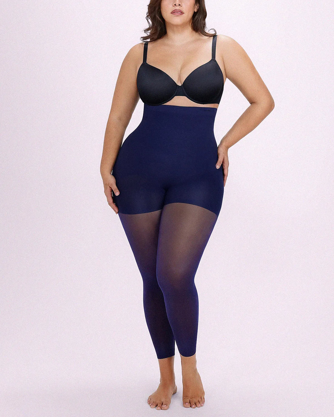 MistWeave™ High-Waisted Sheer Shaping Tights - Navy Blue