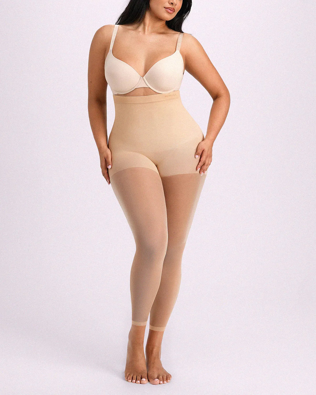 MistWeave™ High-Waisted Sheer Shaping Tights - Beige