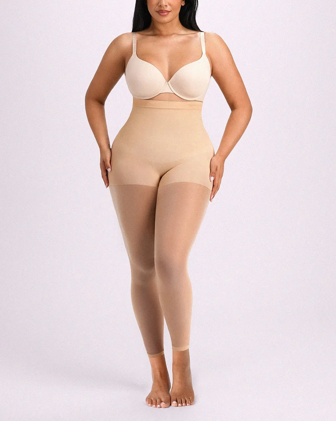 MistWeave™ High-Waisted Sheer Shaping Tights - Beige
