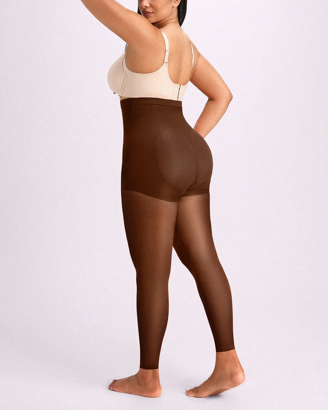 MistWeave™ High-Waisted Sheer Shaping Tights - Brown