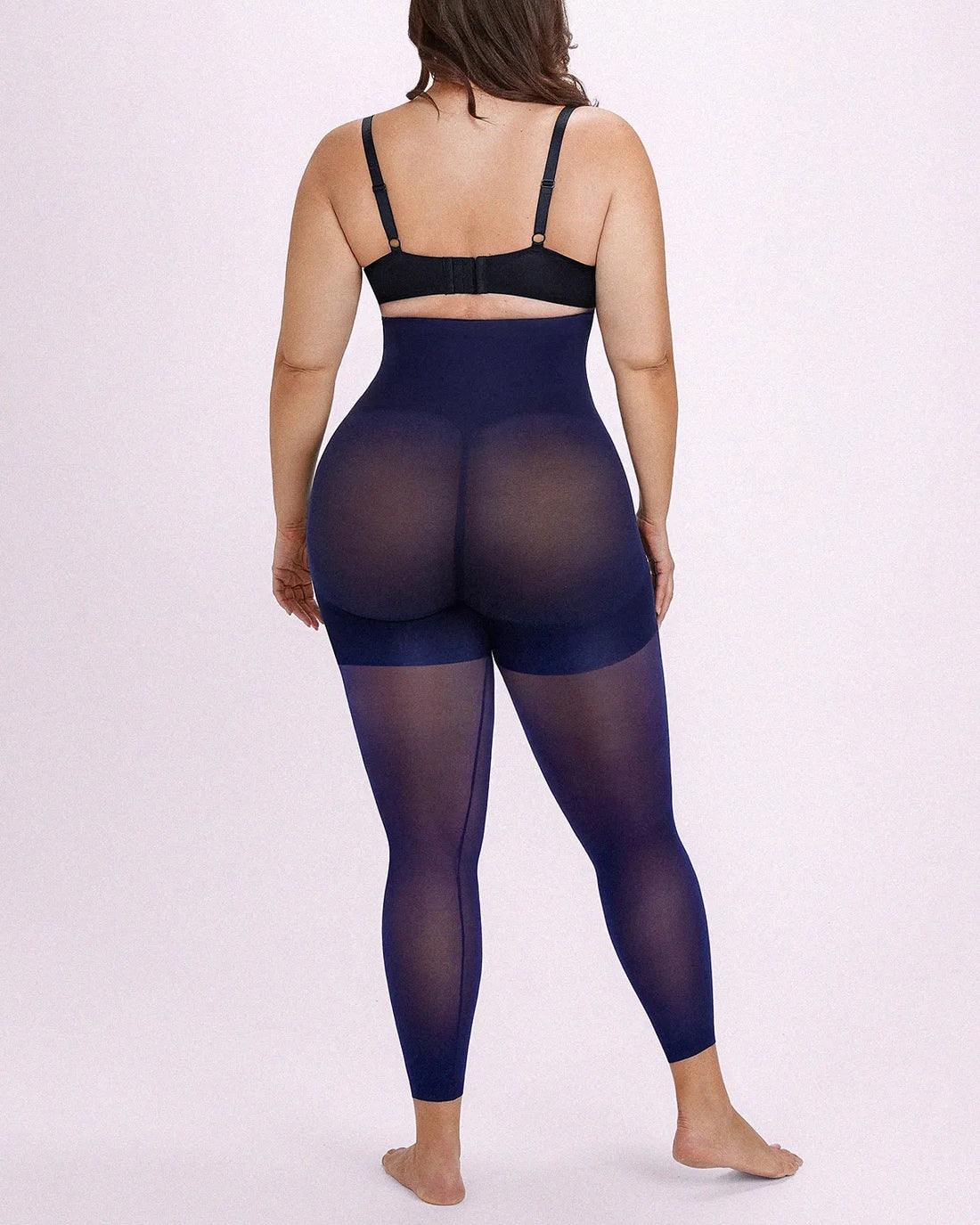 MistWeave™ High-Waisted Sheer Shaping Tights - Navy Blue