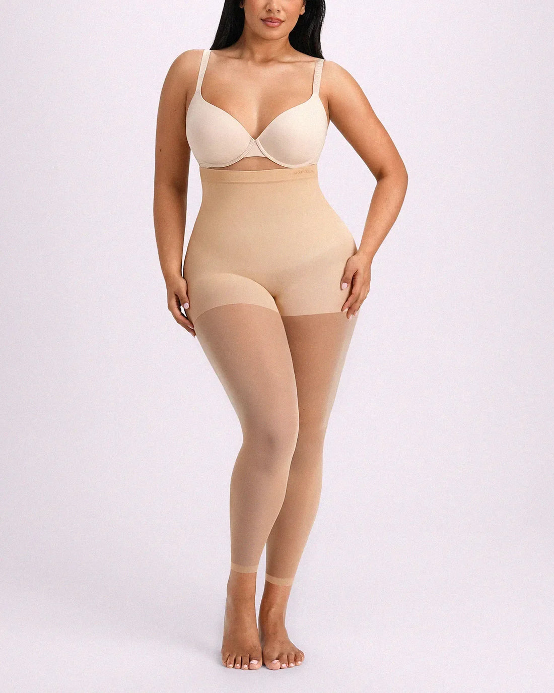 MistWeave™ High-Waisted Sheer Shaping Tights - Beige
