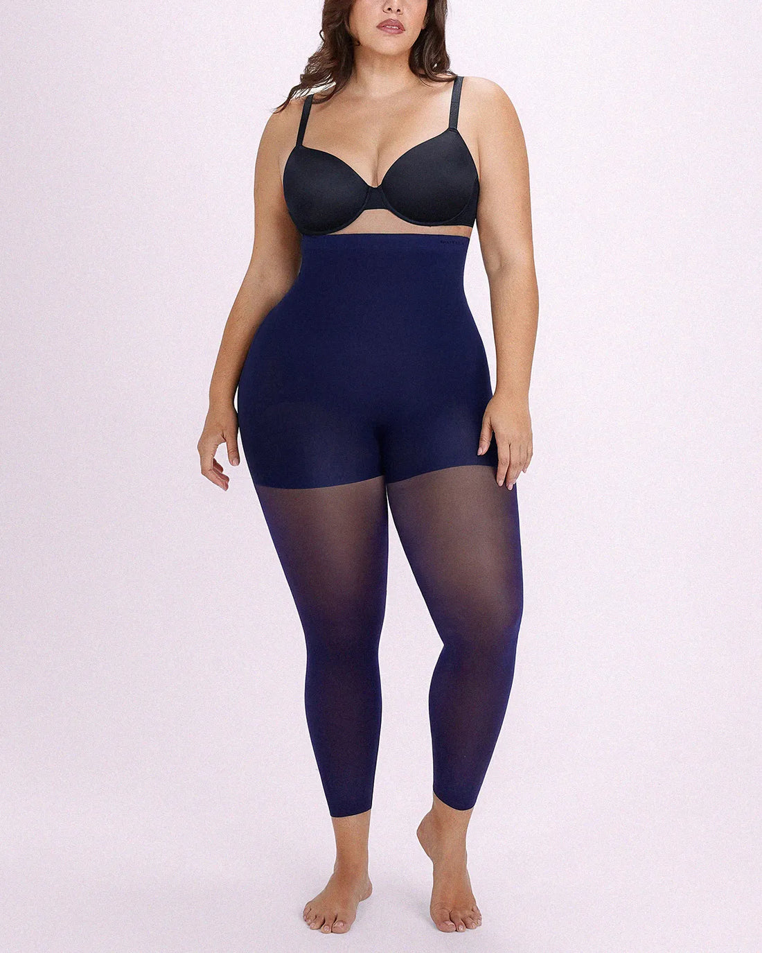 MistWeave™ High-Waisted Sheer Shaping Tights - Navy Blue