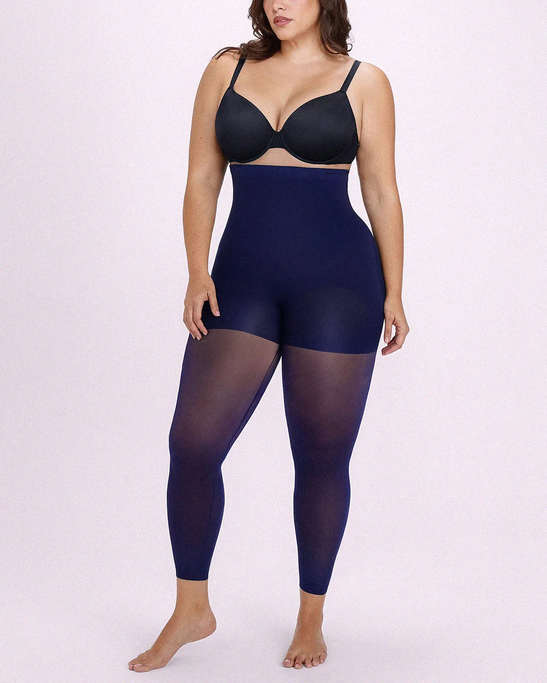 MistWeave™ High-Waisted Sheer Shaping Tights - Navy Blue