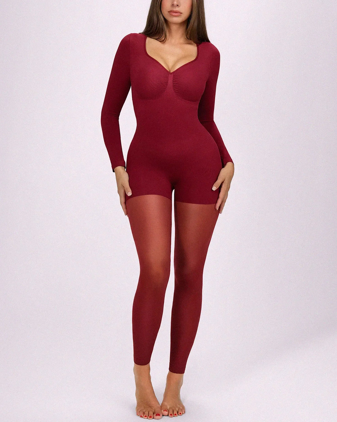 MistWeave™ Ready-To-Go Full Coverage Bodysuit - Garnet