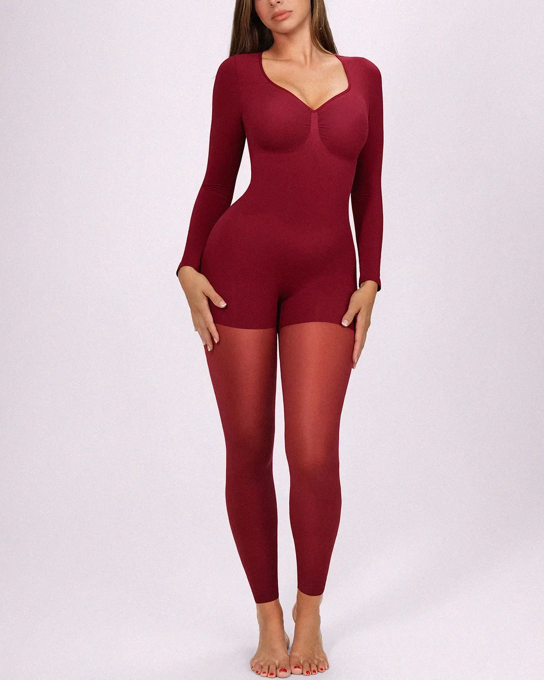 MistWeave™ Ready-To-Go Full Coverage Bodysuit - Garnet