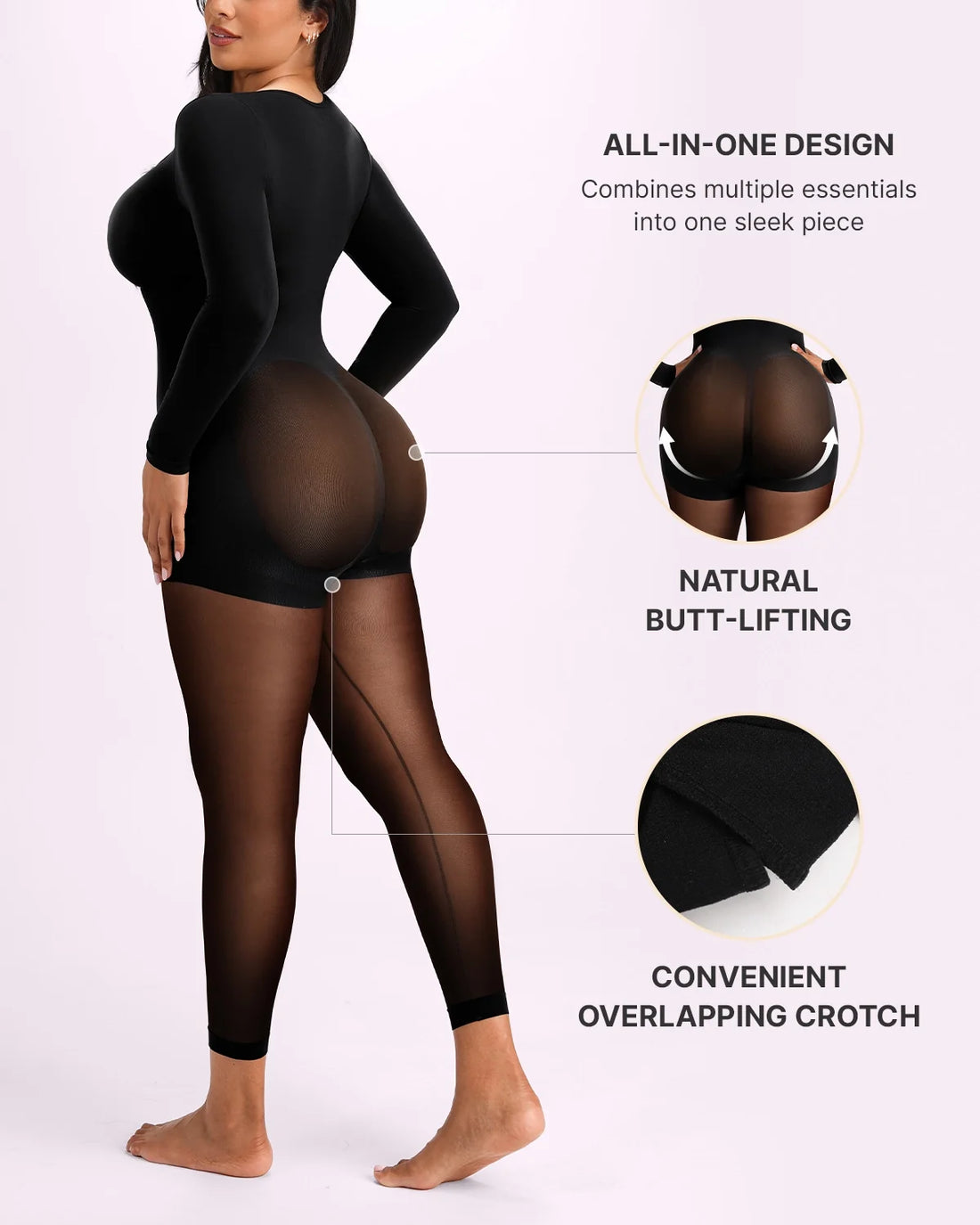MistWeave™ Ready-To-Go Full Coverage Bodysuit - Black