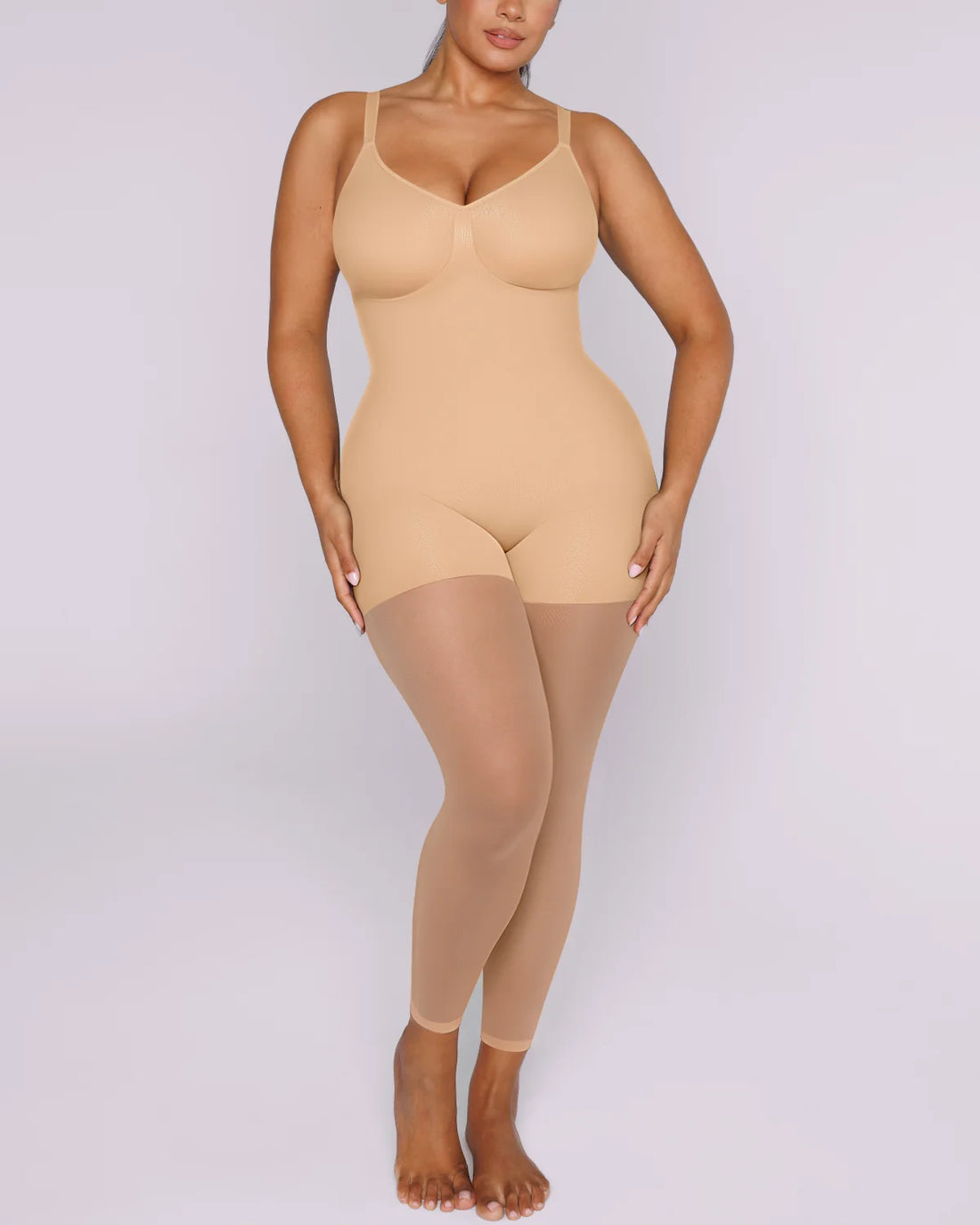 MistWeave™ Full Coverage Bodysuit - Beige