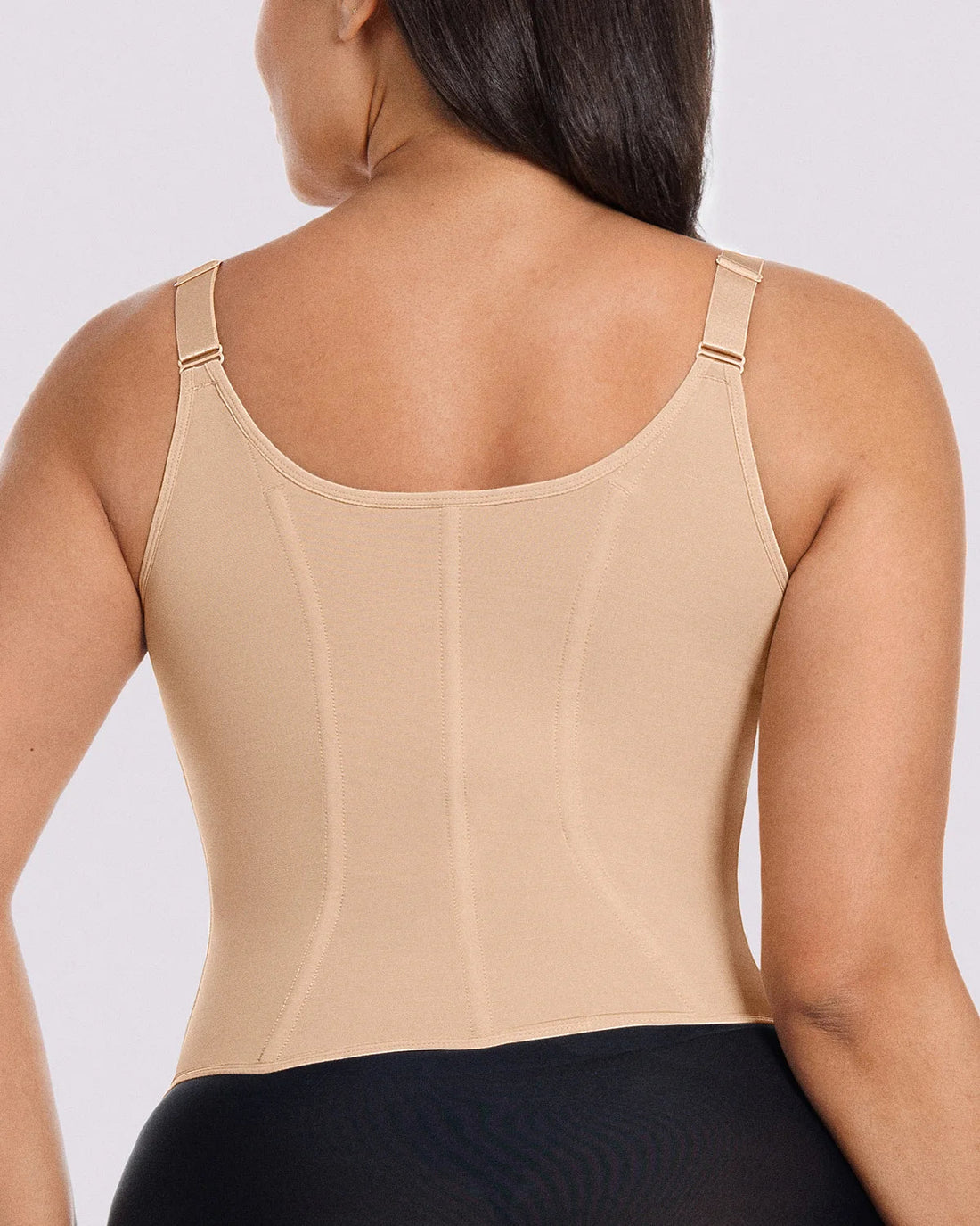 Tummy Control Corset Top - Beige