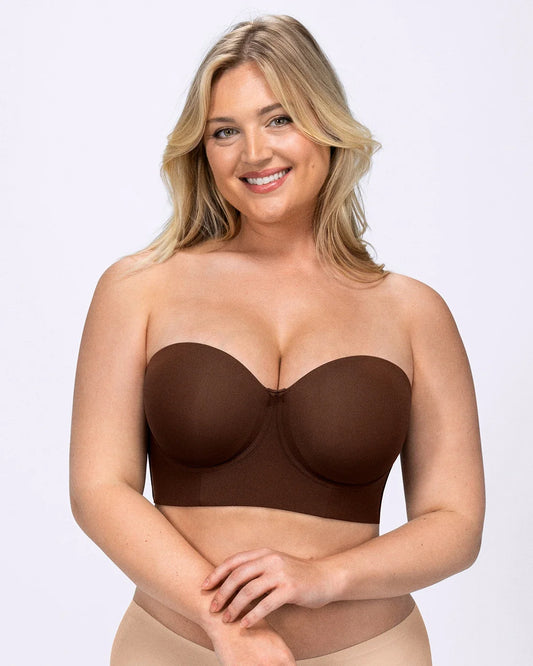 Smoothing Strapless Convertible Bra - Brown