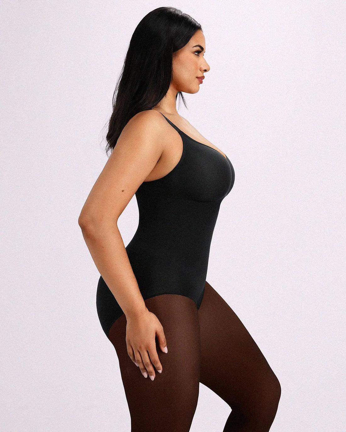 Sheer-Look Thermal Full Body Tights - Black Espresso